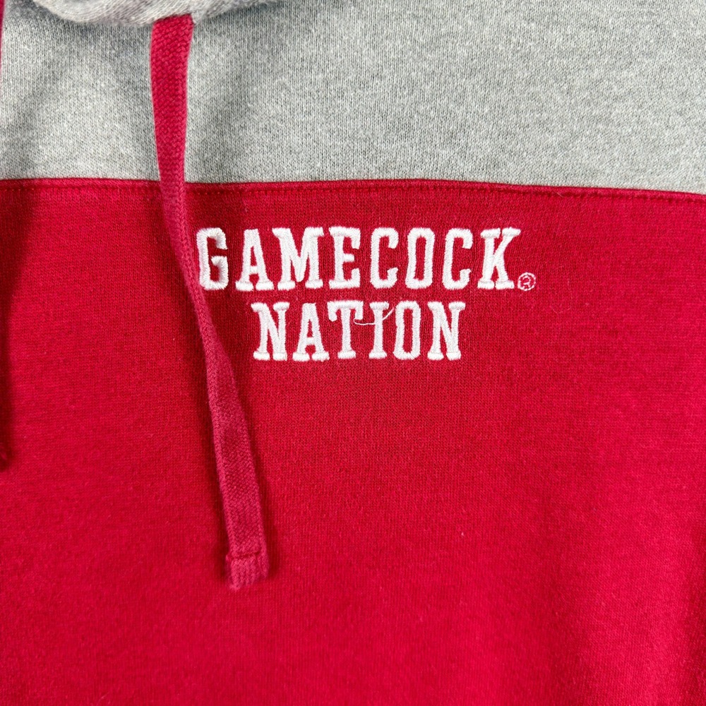 PINK Victoria's Secret Hoodie Women Medium Red Gray Gamecock Nation NCAA - Picture 3 of 7
